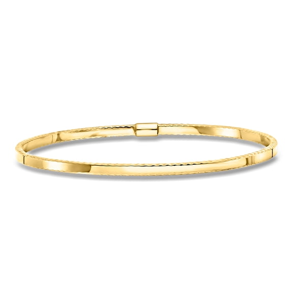 Pure Collection by Ross-Simons Italian 14kt Yellow Gold Ribbed-Edge Bangle Bracelet, Women's, Adult