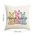 thumbnail image 3 of Taicans ‌Easter Pillow Cover 18x18 Inch,Cute Cartoon Rabbit Egg Pattern,Linen Throw Pillowcase for Spring Home Decor,Farmhouse Sofa Bed Room Cushion Cover‌, 3 of 6