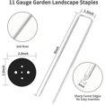 thumbnail image 2 of Paquete de 60 grapas para mantillo de plantas de jardín paisajístico de 15 cm + 60 selladores, estacas de suelo galvanizadas en forma de U de calibre 11 para tela de control de m, 2 of 5