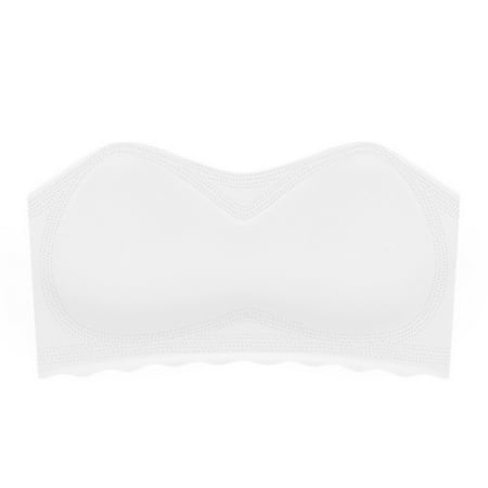 

Detachable Shoulder Strap Bra Strapless Bra Tube Top Underwear Push up Wireless Beautiful Back Female Ice Silks Bra White 7XL