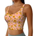 thumbnail image 2 of KLL Plaid Sunflower for Workout Tank Tops for Women,U Back Fitness Top Built in Shelf Bras Padded Fit for Yoga Gym-XX-Large, 2 of 8