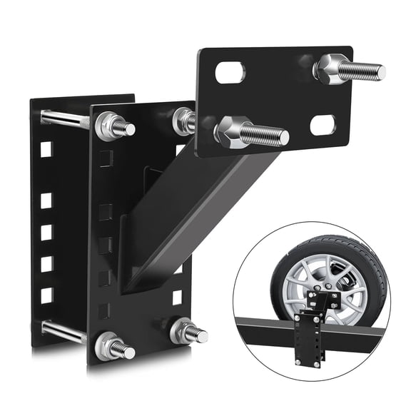 Spare Tire Carrier, Trailer Spare Tire Mount, Tire Mount Fits 4 & 5 & 6 Lugs Wheels on 4", 4.5", 4.75", 5" Bolt Patterns, 150 lbs