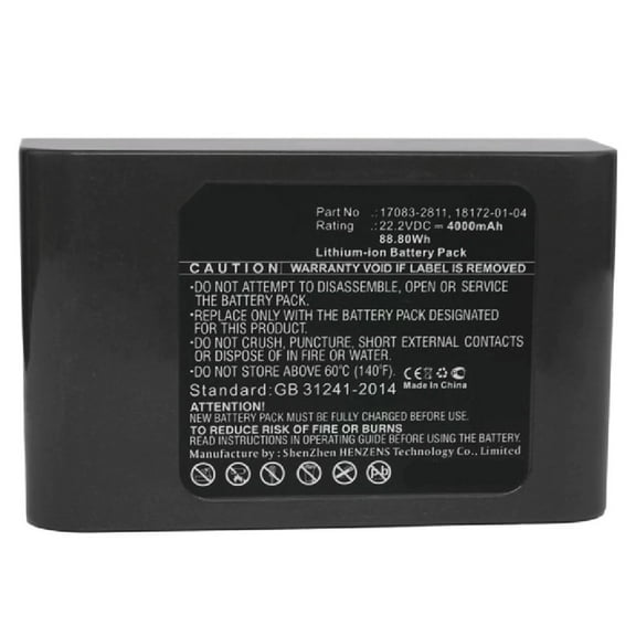 Batteries N Accessories BNA-WB-L6754 Vacuum Cleaners Battery - Li-ion, 22.2, 4000mAh, Ultra High Capacity Battery - Replacement for Dyson 17083-2811, 18172-01-04, 917083-03 Battery