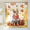 thumbnail image 3 of Welcome Fall Australian Cattle Dog Enjoys School Time Autumn Fall Leaves Shower Curtain Heeler Lover Gifts Waterproof Bathroom Bathtub Curtain - 02013, 3 of 5