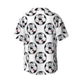 thumbnail image 5 of Uemuo Happy Football Pattern Cotton Linen Short Sleeve Shirts,Casual Lightweight Button Down Shirts,Vacation Beach Summer Tops-4X-Large, 5 of 7