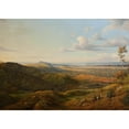 thumbnail image 2 of Georg Heinrich Crola 14x11 Black Ornate Wood Framed Double Matted Museum Art Print Titled: Landscape, 2 of 5