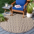 thumbnail image 2 of Safavieh Courtyard Ariana Geometric Indoor/Outdoor Area Rug, Gray/Cream, 6'7" x 6'7" Round, 2 of 11