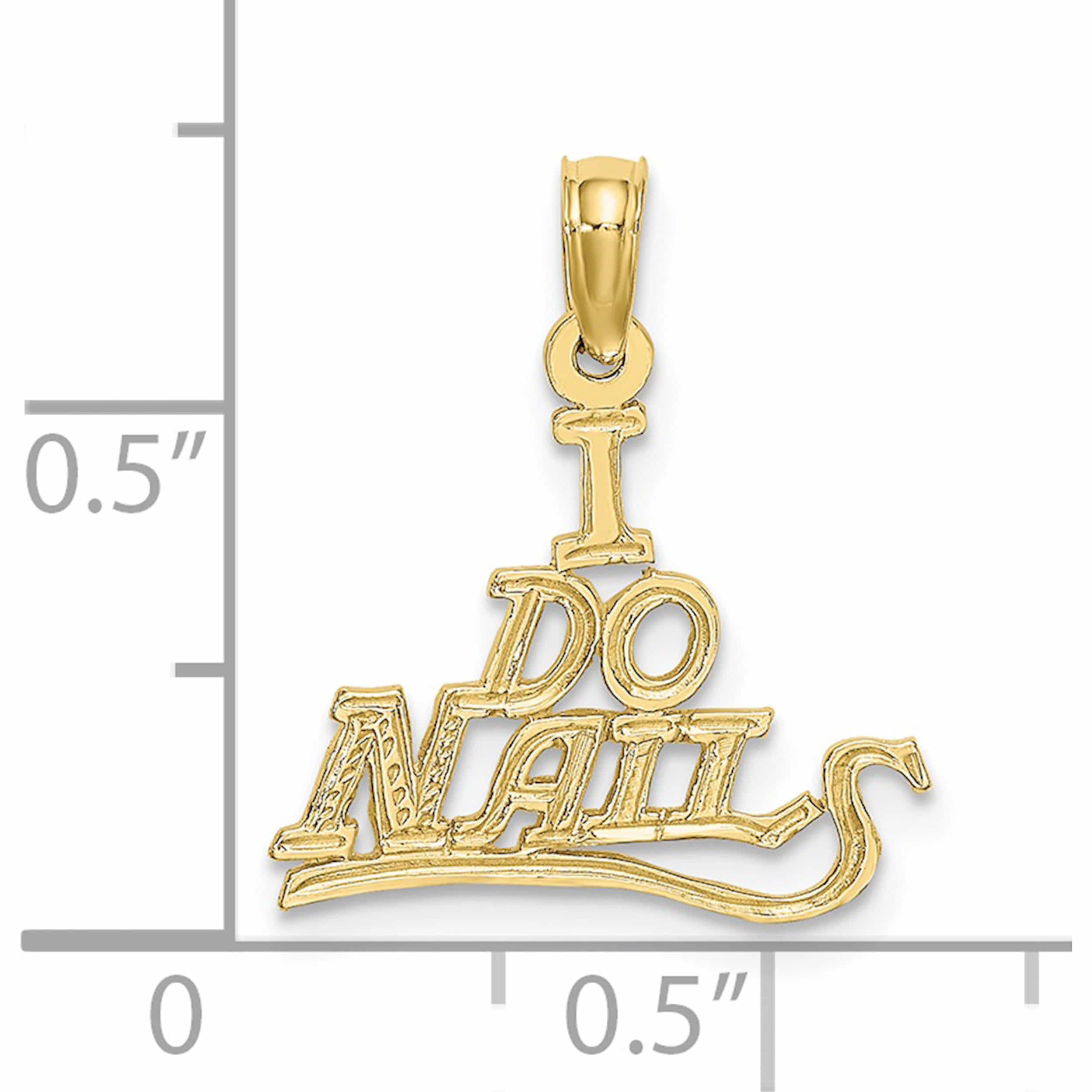10K Yellow Gold I Do Nails Charm (13.65 X 16.4) Made In United States -Jewelry By Sweet Pea