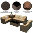 thumbnail image 6 of Cozyhom 9 Pieces Outdoor Modern Furniture Set,Wicker Rattan Conversation Set with Non-Slip Cushion,Brown, 6 of 8
