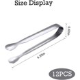 thumbnail image 4 of 12 Pack Serving Tongs, Small Serving Utensils for Catering, Food-Grade 304 Stainless Steel Serving Tongs Appetizer Tongs for Tea Party Coffee Bar Taco Bar, 4" Mini Kitchen Tongs - Silver, 4 of 7