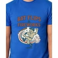 thumbnail image 4 of Baseball American Pastime T-Shirt Men's Bat Flips and Fireworks Patriotic Short-Sleeve Funny Graphic Print Tee, 4 of 5