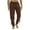 Brown, variant on Men's Casual Skinny Pants with Straps, Solid Color Trousers for Drama Performances, Stage Shows, Theatrical Events and Fashionable Costume Wear,White,L