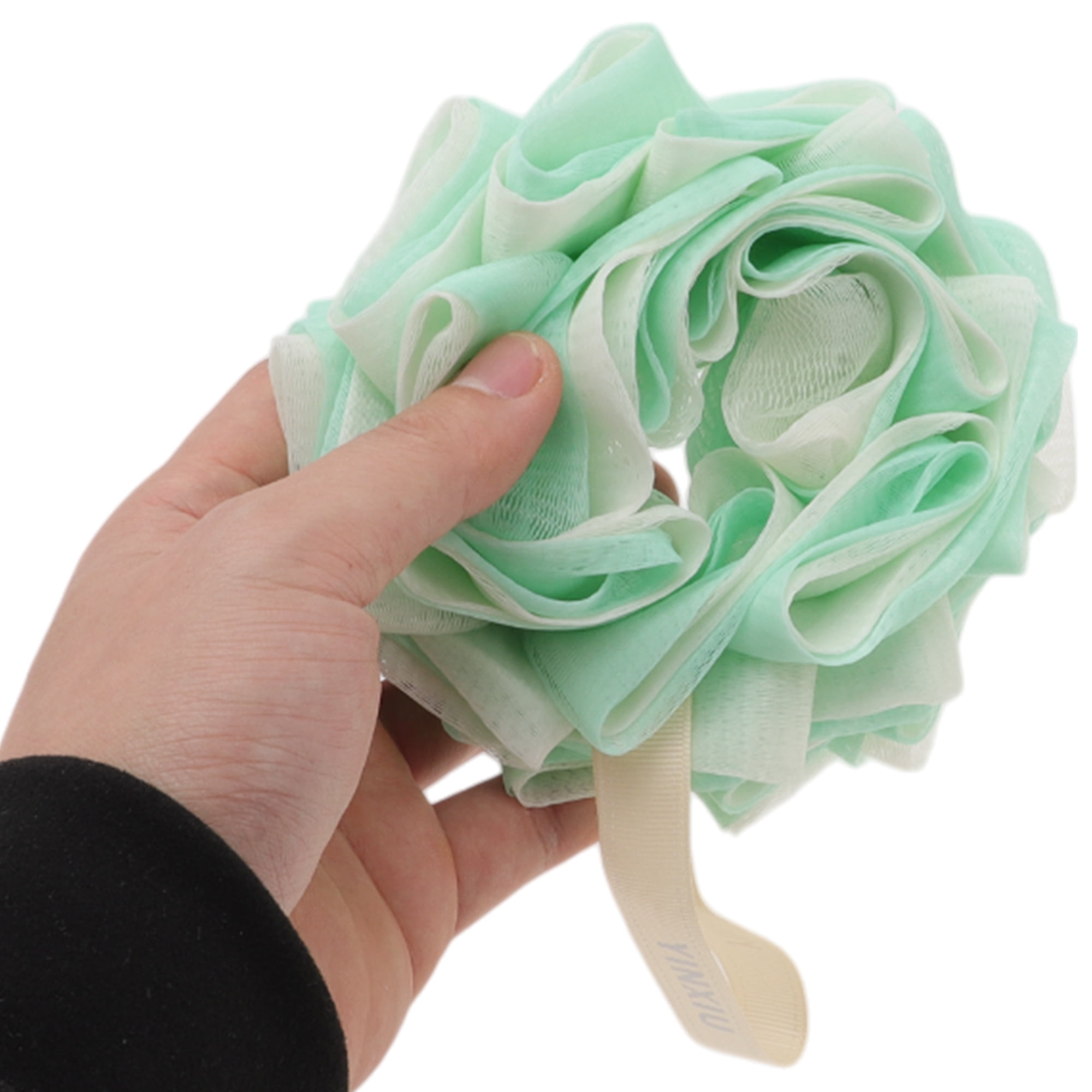 Unique Bargains Convenient Bath Shower Loofah Sponge 1 Pc White, Green