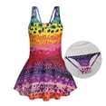 thumbnail image 6 of Tutolipy Colorful Print Girls One Piece Bathing Suit with Skirt, Comfort Childrens Swimwear, One-Piece for Beach, Size 3-4 Years, 6 of 8