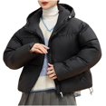 thumbnail image 2 of Black*Friday Sale ChaoHeng Womens Puffer Jacket Women's Solid Color Parka Cotton Jacket,Waterproof Windproof Outdoor Hooded Fleece Lined Long Sleeve Coat, 2 of 4