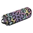 thumbnail image 2 of Hair Tool Organizer Bag with Heat Resistant Mat Removable Travel Storage Case for Hot Air Brushes Curling Irons Rainbow Colors Leopard Print, 2 of 8