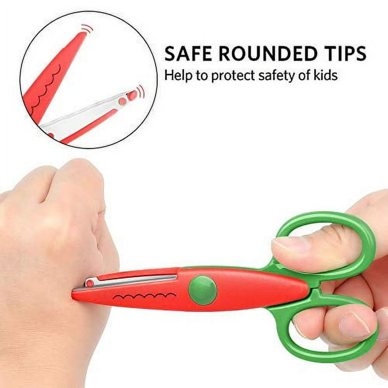 Asdirne Left Kids Scissors, Safety Children Scissors, Craft Scissors with  Blunt Tip Stainless Steel Blades and Soft Grip, Great for Home and School