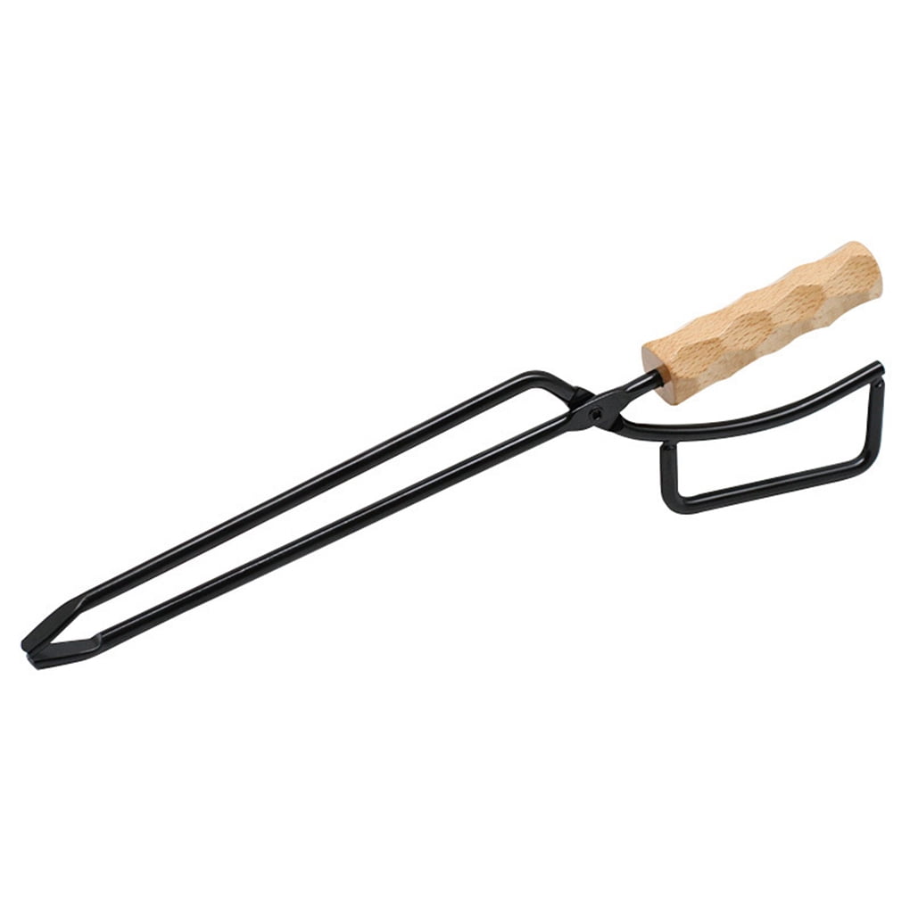 ADVEN Fire Tong Portable Wood Handle Heavy Duty Heatresistant Firewood