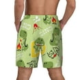 thumbnail image 3 of Kdxio Cute Dinosaurs Cartoon Print Men'S Swim Trunks With Compression Liner 7 Inch Inseam Quick Dry Swim Shorts, 3 of 7