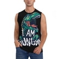 thumbnail image 2 of Picia Hungry Tyrannosaurus mens Cotton Tank Undershirts , Moisture-wicking Ribbed Tanks, Lightweight Cotton Tank Undershirts-Large, 2 of 8