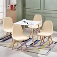 thumbnail image 3 of Juego de 4 fundas elásticas ZHAOCHENG para sillas de comedor escandinavas color beige, 3 of 5