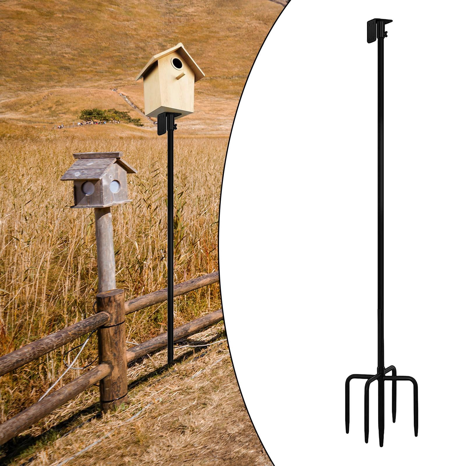 Zxpjkyu Bird House Mount Pole set Bird Station Pole Birds Metal Post Support Ground Bird