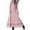 Pink, variant on Odeerbi Muslim Dress For Girls 2025 Long Sleeve Long Dress V Neck Colorblock Dress for Teen Girls Black