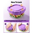 Glass Salad Container,56oz Salad Bowl To Go for Lunch with Airtight Lid ...