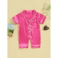 thumbnail image 2 of Rdhnmea Newborn Baby Girls Boys Silk Pajamas Rompers Button Down Short Sleeve Satin Infant Pjs One Piece Jumpsuit Shorts, 2 of 9
