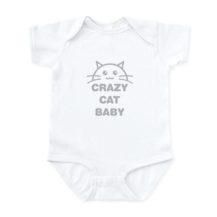 CafePress Crazy Cat Baby Body Suit Baby Light Bodysuit, Size
