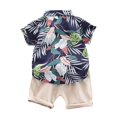 thumbnail image 5 of Luvior Boys’ Leaf Theme Print Casual Outfit Set – Short Sleeve Top and Shorts 2 Piece Set for Outdoor Play, Holiday Wear for Toddlers Ages 1-4, 5 of 9