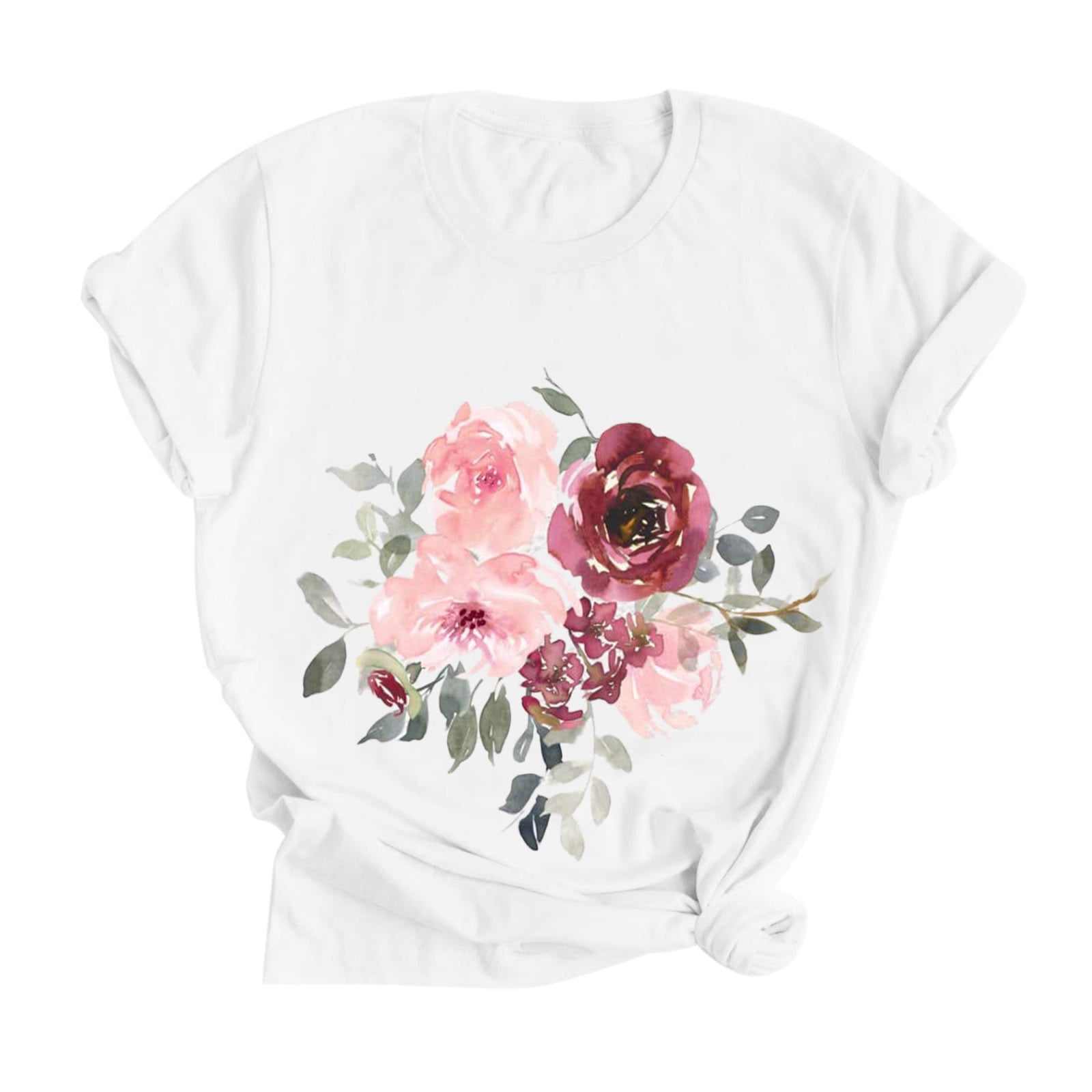【SINOON】24SS Multi Flower T-Shirts (Cream) Outfmvch T Shirts for Women Casual Summer T Shirt Floral