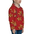 thumbnail image 3 of Disketp Gingerbread Man Youth Hoodie Sweatshirt for Boys Girls Kids Pullover Hooded Classic Casual Essentials Hoodie-X-Large, 3 of 6