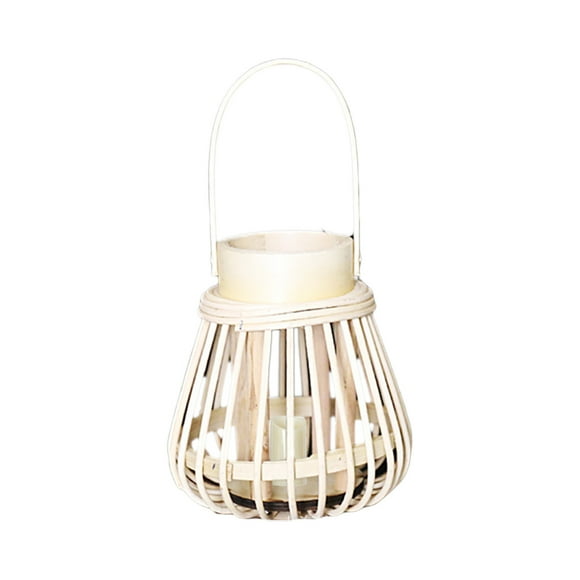 Birdeem Lanterne en Bambou Lumière Lanterne de Table Extérieure Bougie Lumière avec Jaune Chaud Lampe de Table à DEL Décorative pour Jardin Cour Suspendue Lumières Décoratives Placées