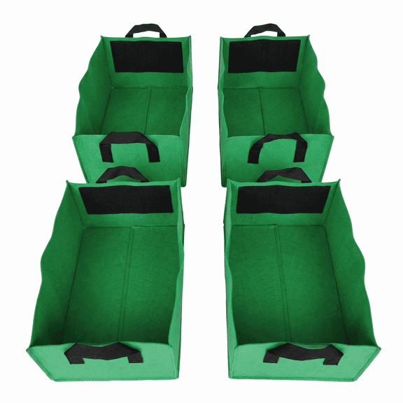 ROSEXIXI Grow Bags, 4-Pack 5 Gallon Fabric Planters – Rectangular Thickened Non-Woven Pots with Reinforced Handles for Growing Vegetables, Flowers, Herbs and Home Garden