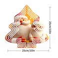 thumbnail image 2 of Metal Hanging Christmas Tree Wind Decorations - Festive Garden Spinners with Cheerful Santa and Bird Design for Yard Decor, 2 of 7