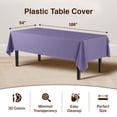 thumbnail image 4 of Exquisite Lavender Plastic Tablecloth Cover - 54" x 108" - Heavy Duty - Disposable - 2 Pack, 4 of 6