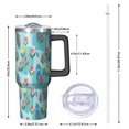 thumbnail image 2 of 40oz Pioneer Flower Floral Print Pattern Insulated Tumbler with Handle, BPA-Free Leak Proof Lid and Straws, Double Wall Vacuum, Hot 12h/Cold 34h, 2 of 6