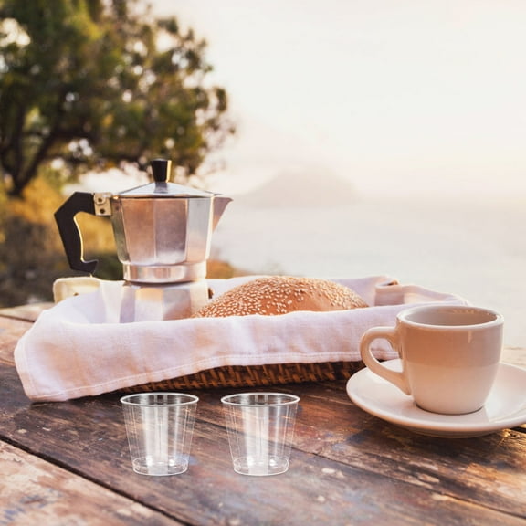 Masteelf Clear Plastic Tasting Cups for Water Milk Tea Juice Small Size Perfect for Daily Use and Parties 50 Pieces