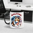 thumbnail image 3 of Shetland Sheepdog Patriotic Welcome for 4Th of July Independence Day 11oz Accent Two-tone Mug Sheltie Dog Lover Gifts Coffee Tea Cup - 00010, 3 of 5