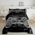 thumbnail image 2 of Grey Gaming King Size Comforter Set - Gamer Comforter Boys Bedding Sets, Neon Lights Abstract Geometry Design Gamer Room Decor for Boys, 2 of 5