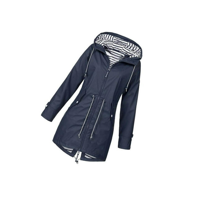 Veste à Capuche Douce pour Femme Imperméable Manteau de Pluie Imperméable Extérieur Vert TG