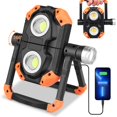thumbnail image 3 of Luz de trabajo con lúmenes de base magnética, luz de trabajo giratoria cálida recargable, luz de trabajo LED impermeable plegable para foco en el lugar de trabajo, inspección de automóviles, camping de emergencia Rojo Verde, 3 of 5