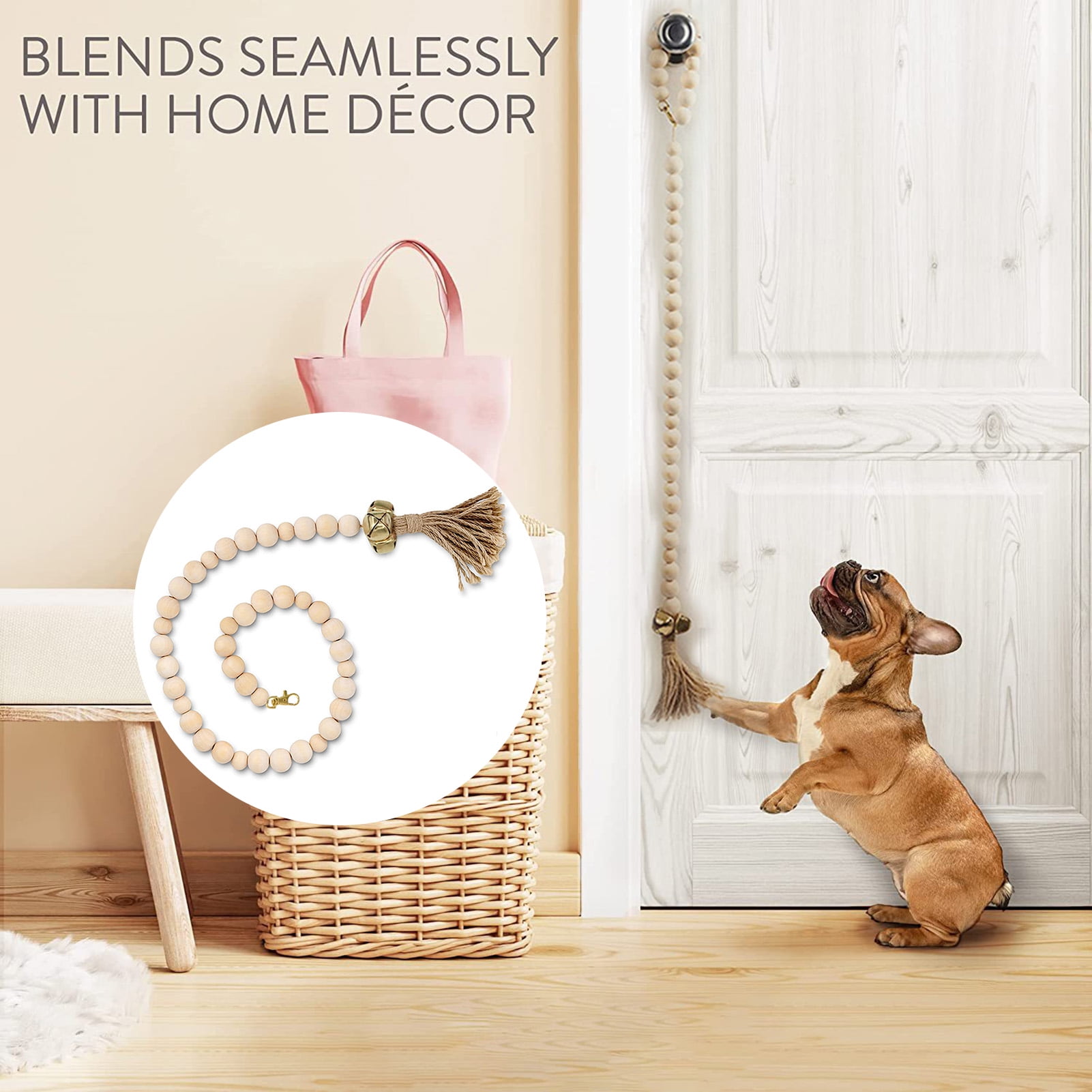 Pet Doorbell Adjustable Hanging Doorbell Cotton Rope Woven Puppy Dog