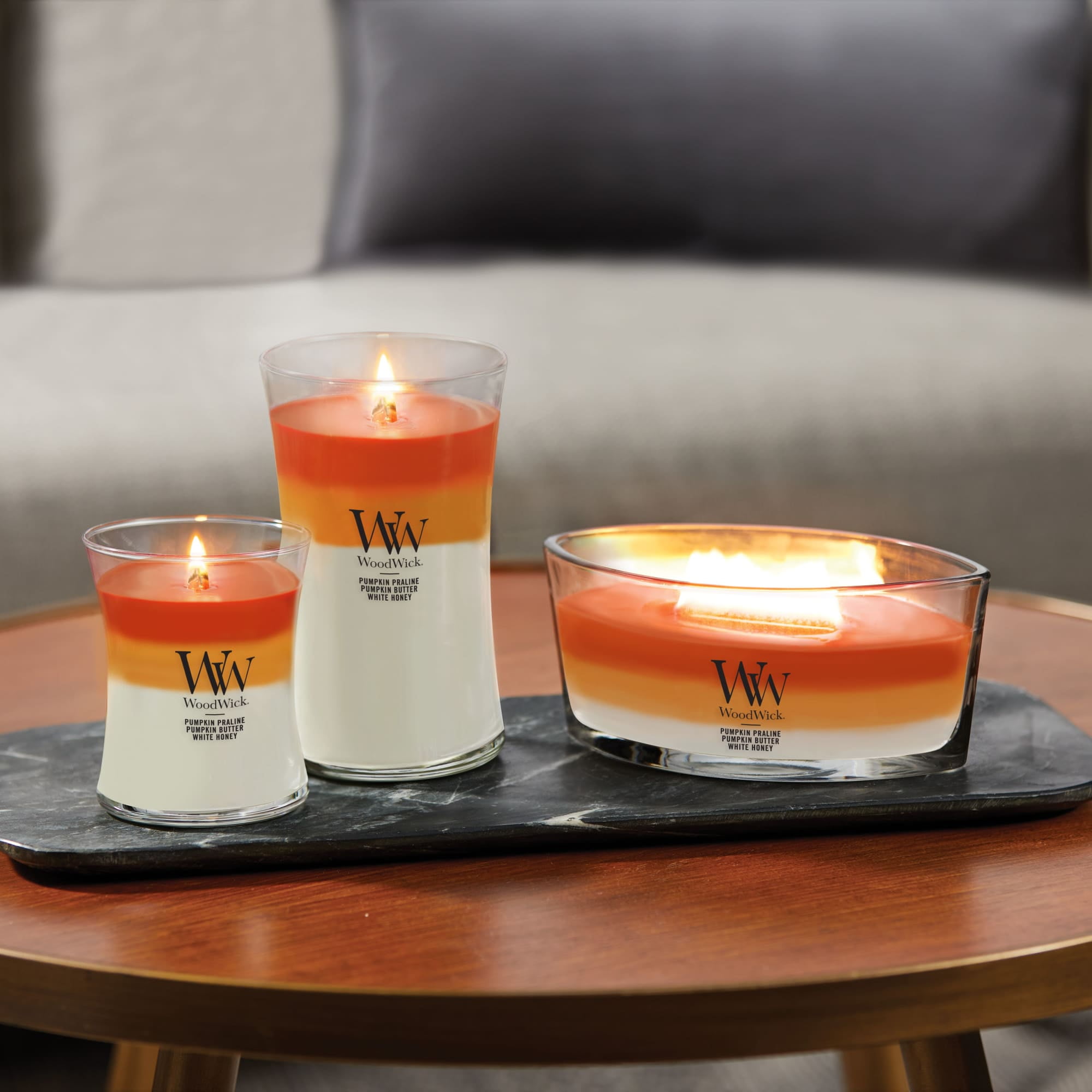 WoodWick Pumpkin Gourmand Scented Ellipse Candle, Crackles as it burns, Up to 50 hrs burn time, Perfect for gifting or home décor, 21oz