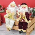 thumbnail image 3 of Muñeco de Papá Noel de Navidad, adorno de árbol de Navidad dorado, decoraciones para el hogar, regalo de fiesta Natal, Año Nuevo, 2023, 3 of 4
