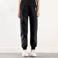 thumbnail image 2 of Wide Leg Sweatpants Women Tall MIUOWANP Women Warm And Cold Cotton Pants Lightweight Plus Size High Waist Casual Versatile Women Pants Long Pants Black XL, 2 of 5
