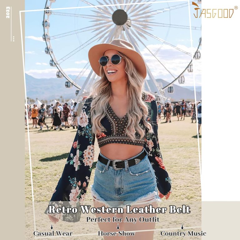 Western Leather Belt Women\'s Vintage Design Waist Belt for Pants Jeans Dresses Women Western Leather Belts Ladies Vintage Design Waist Belt  main image 2