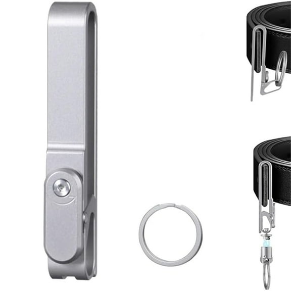 Titanium Belt Clip, Locked Belt Key Holder, Quick Release Keychain, Gifts for Men - O-ring