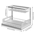 thumbnail image 3 of Cajón de almacenamiento de metal de 2 niveles debajo del fregadero Estante organizador de condimentos para cocina casera, 3 of 6